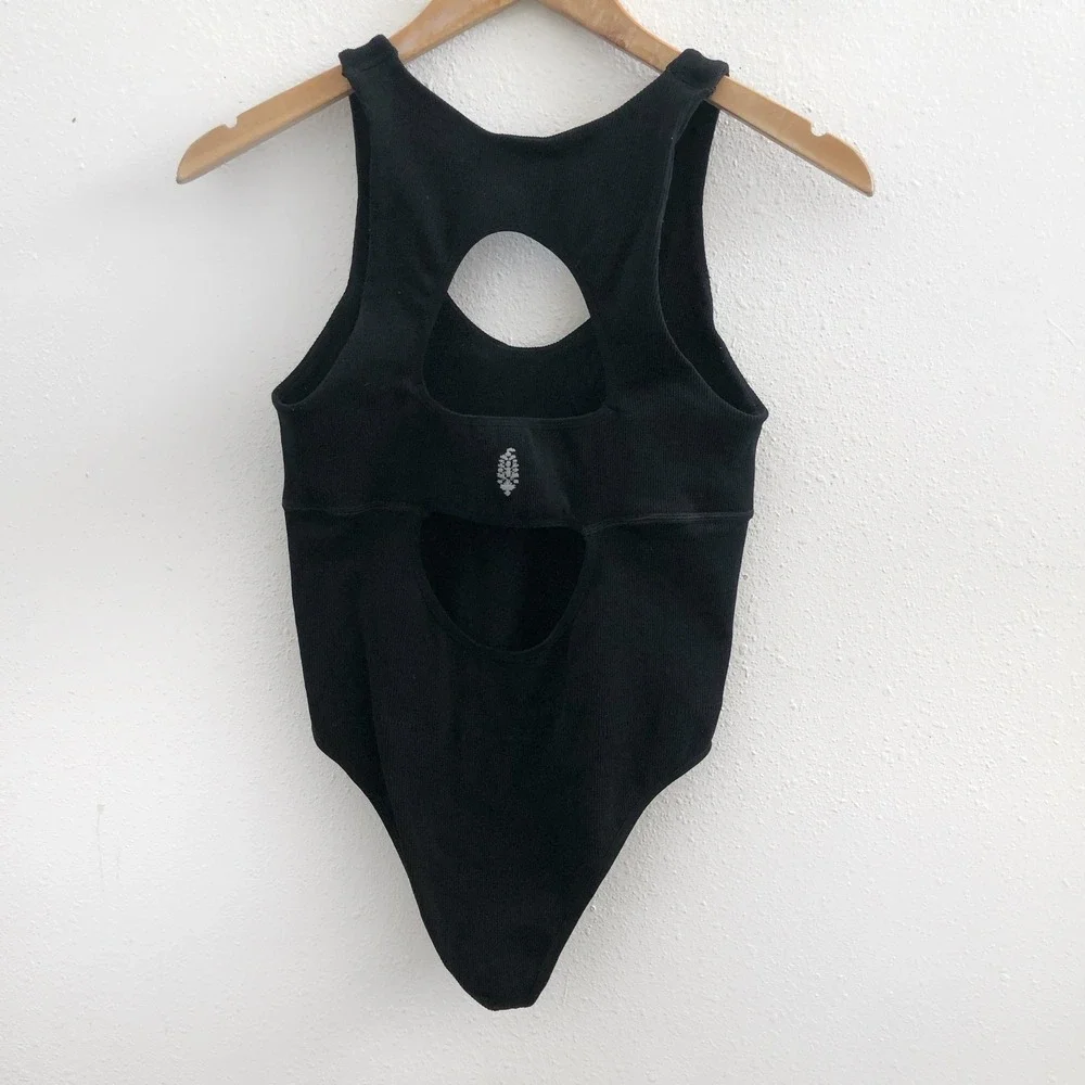 FREE PEOPLE Movement Unwind Bodysuit No Size Tag Check Measurements